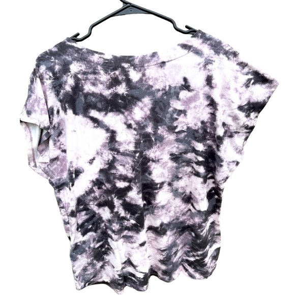 NWT Sz lg Cozy purple/black tie dye shirt, buttery soft casual, lounge,or pajama - Picture 2 of 5